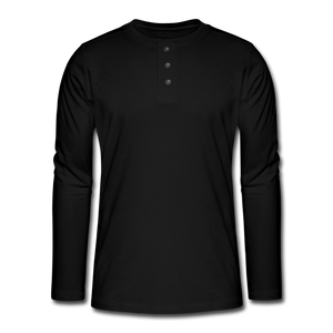 Henley long-sleeved shirt - black