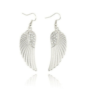 SUSENSTONE Fashion New Hot Women girls Jewelry Rhinestone Angel Wings Earrings