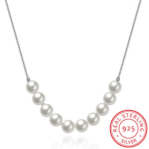 S925 Silver Necklace 10 Pearl Necklaces