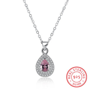 S925 Silver Necklace Water Drop Diamond Necklace