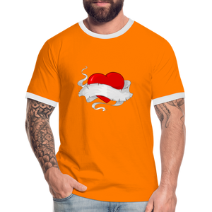 Men's Ringer Shirt - orange/white