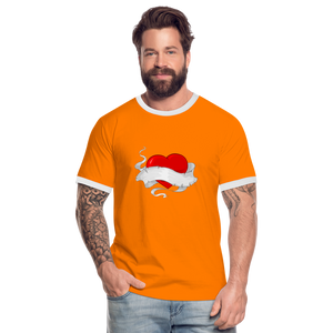 Men's Ringer Shirt - orange/white